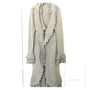 Grey long sweater cardigan